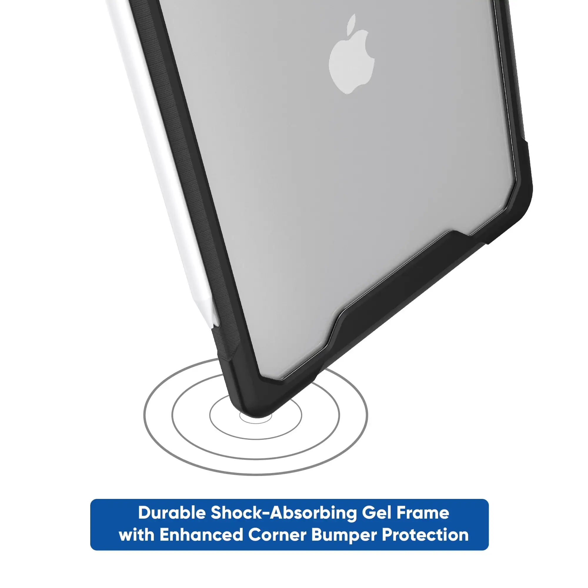 Étui Tablette Robuste Mince Pour IPad Air 13 "(M3, M2) /IPad Pro 12.9" (6e, inspectés, 4e, merveilleuse génération)-Noir/Transparent