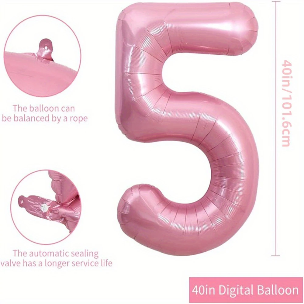 40 Zoll rosa Folie Geburtstagsballons Helium Nummer Ballon Figuren Hochzeit Dekor Geburtstag Party Dekorationen Baby Dusche Globos