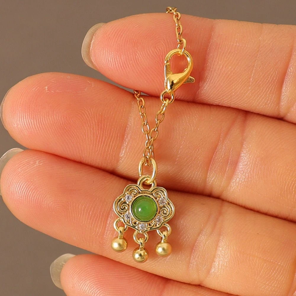 1/6 simulação em miniatura colar vestir-se bênção mini bjd jade fivela colar beleza chinesa diy mini jade cabaça colar