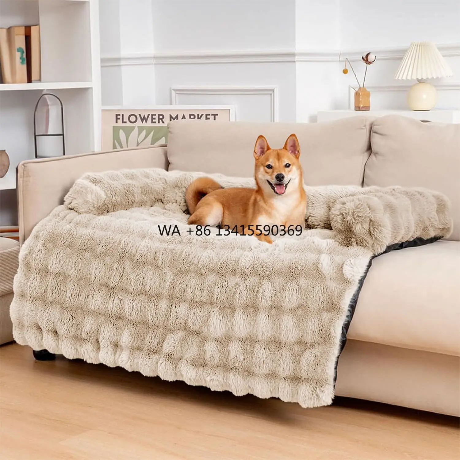 

Calming Dog Bed Mat for Sofa Protector with Removable Washable Cover for Large Medium Small Dogs Cats Sofa Cushion Dog Blanket