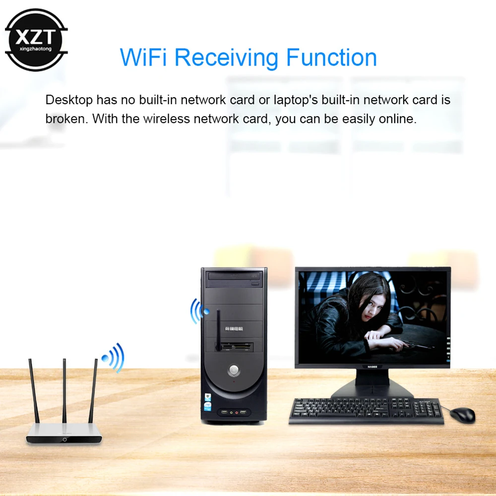 USB Mini WiFi Adapter 150Mbps Wireless Network Card RTL8188 Network Card  Wi-Fi Receiver for PC Desktop Laptop 2.4GHz