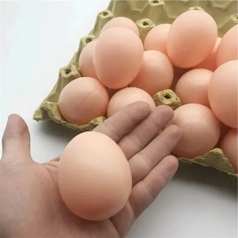 10Pcs Plastic Simulation Poultry Hatch Eggs, Easter DIY Coloring Handmade Ornaments, Children Educational Accessories