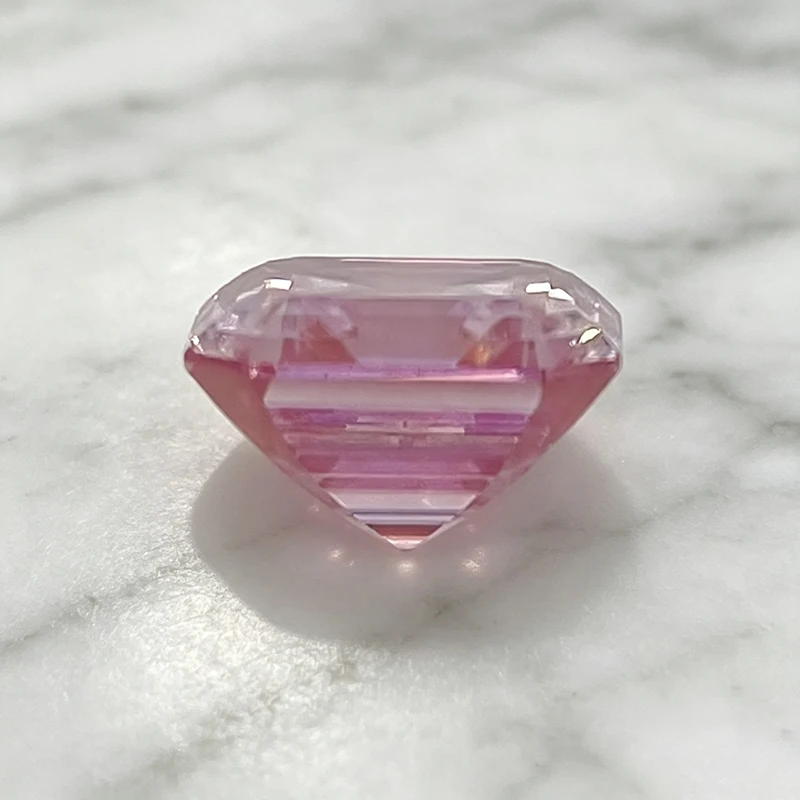 Moissanit-Stein in Asscher-Form, Sakura-Rosa Edelstein für DIY-Ringe, Halsketten und Ohrringe, besteht den Diamanttest mit Zertifikat. – Detail 5