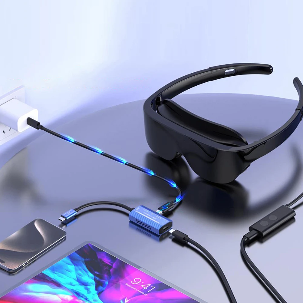 Cable compatible con USB C a HDMI 4K @ 60Hz PD100W y transferencia de datos para gafas XREAL/Rokid Air AR para interruptor/Steam Deck/ROG Ally