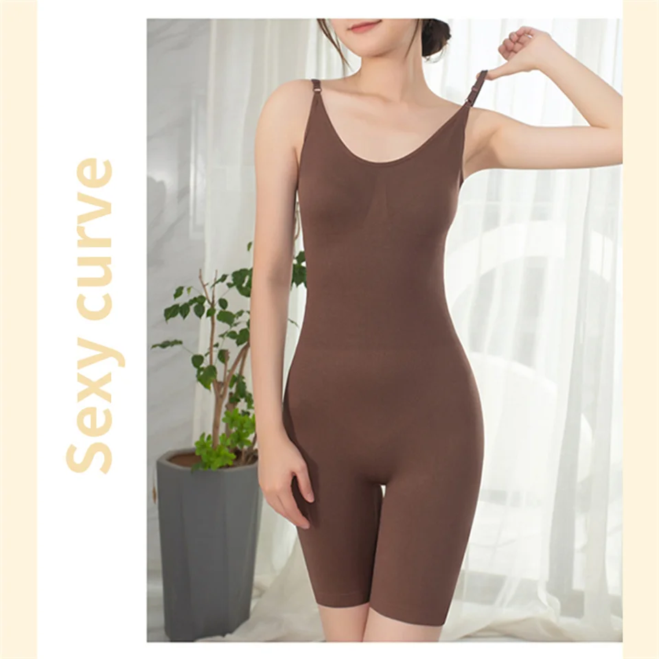 Becirzet Damen Bodysuit Shapewear Push-Up Korsett Taillentrainer Körperformer Schlankmachender Body mit Offenem Schritt Damen-Jumpsuit Unterwäsche – Detail 11