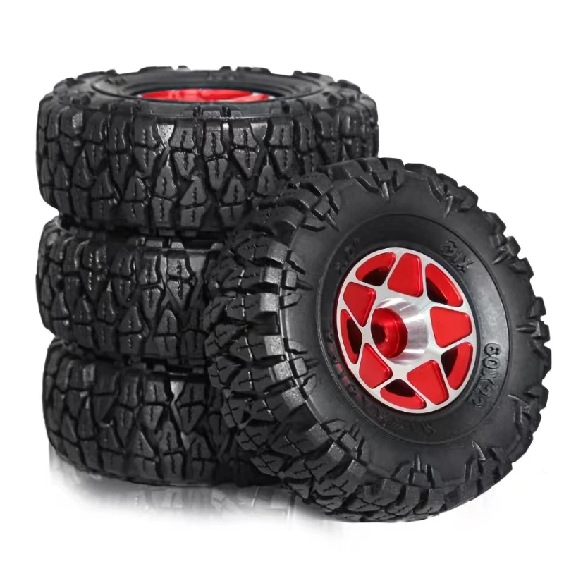

Scx24/Trx4M Universal 1.0inch Aluminum Alloy Wheel Rims and Tires 4-Piece Set | 1/18 1/24 Climbing Car Special Anti-Skid Tires | Suitable for Axial/Trx4M/Fcx24 Upgrade