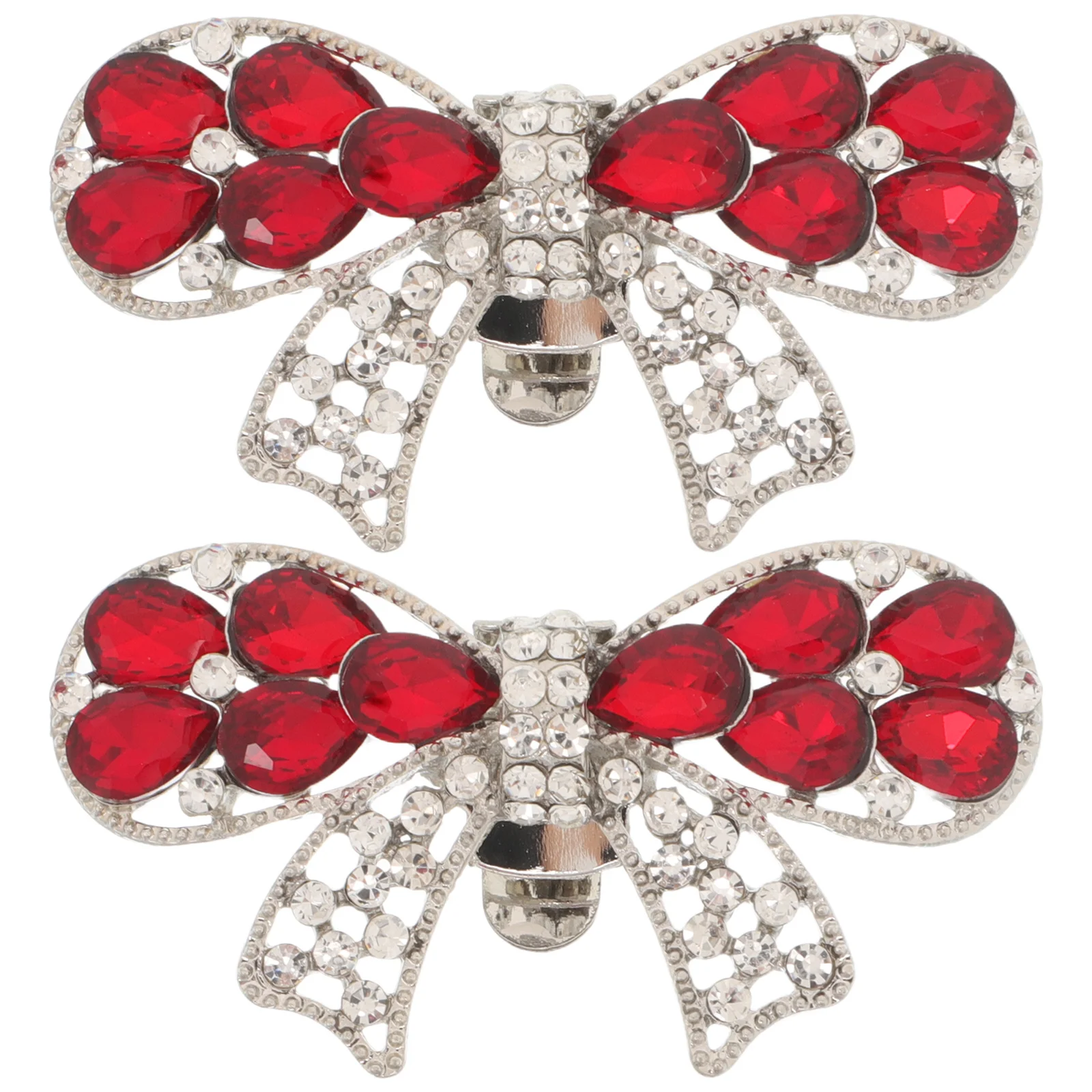 

2Pcs Sparkling Rhinestone Bow Shoe Buckles Detachable Wedding Bridal High Heel Clips Fashion Shoes Charm Accessories