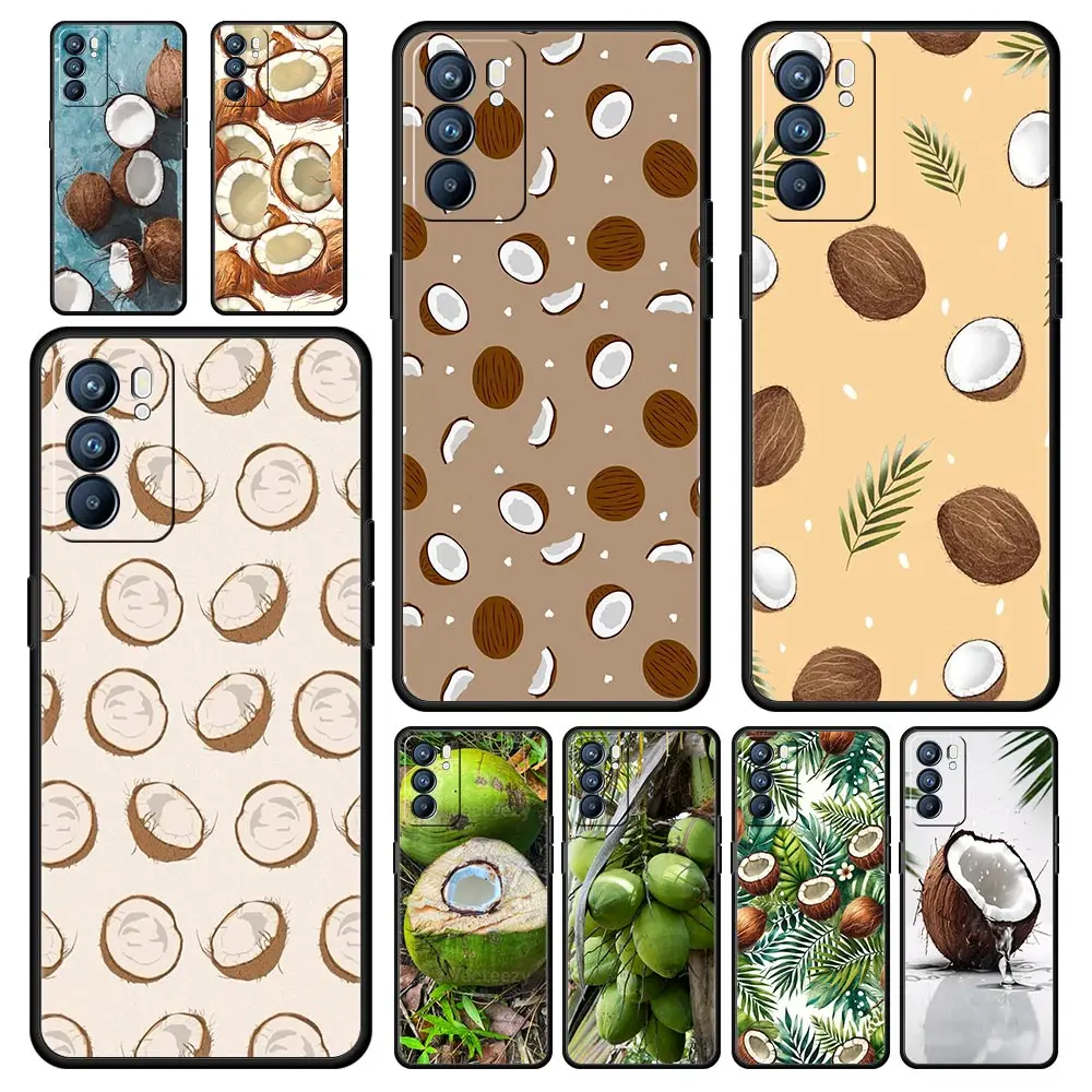 Phone Case For Oppo Reno13 Reno12 Reno11 F Reno10 Pro A54 5G Find X5 A53 A52 A9 A17 A57 A78 4G A79 A80 A98 Cover Summer Coconut