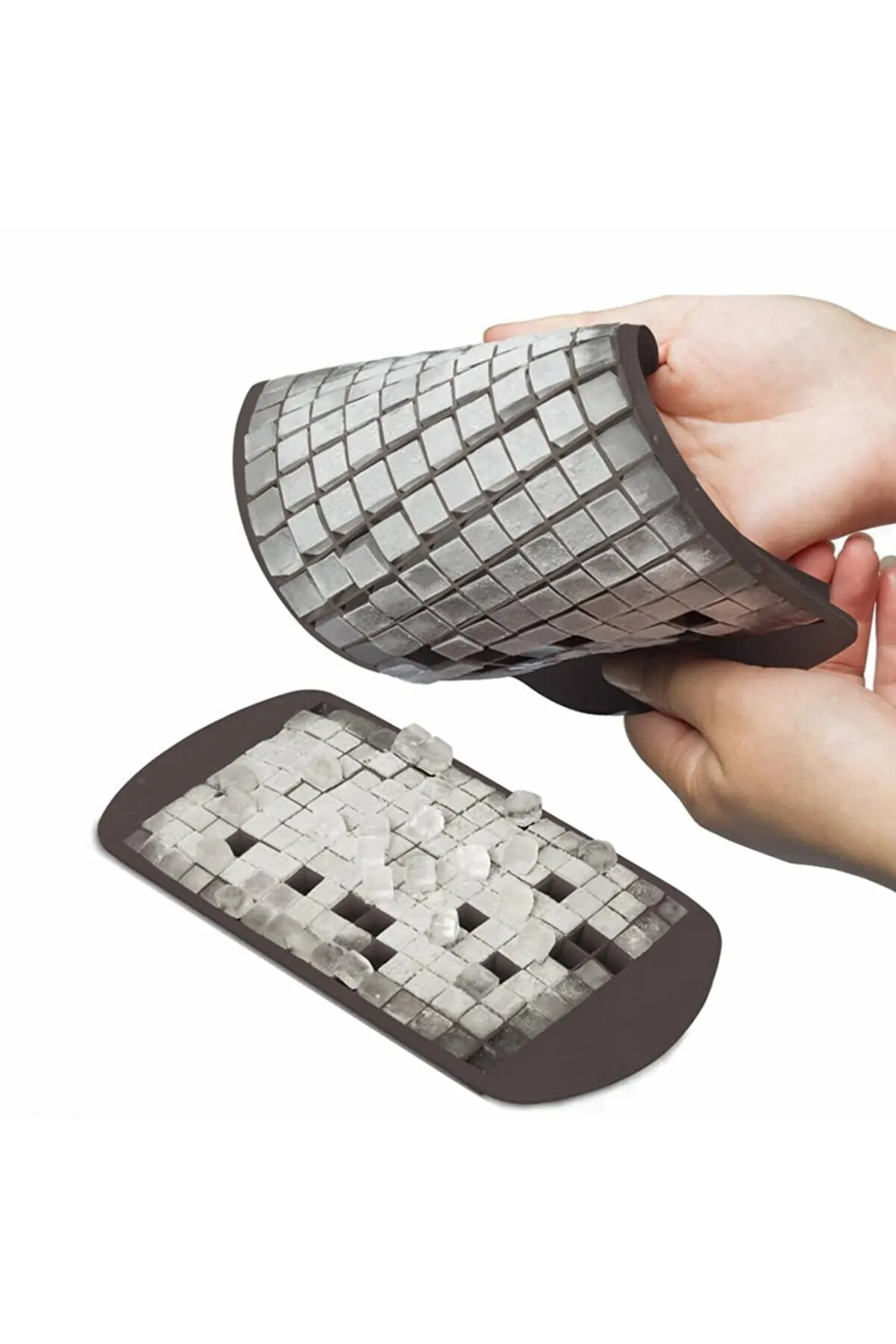 160 Pieces Mini Cube Shaped Silicone Ice Cube - Anthracite Color Mini Cube Presentation Ice Cube Stylish Useful Quality Ice cube