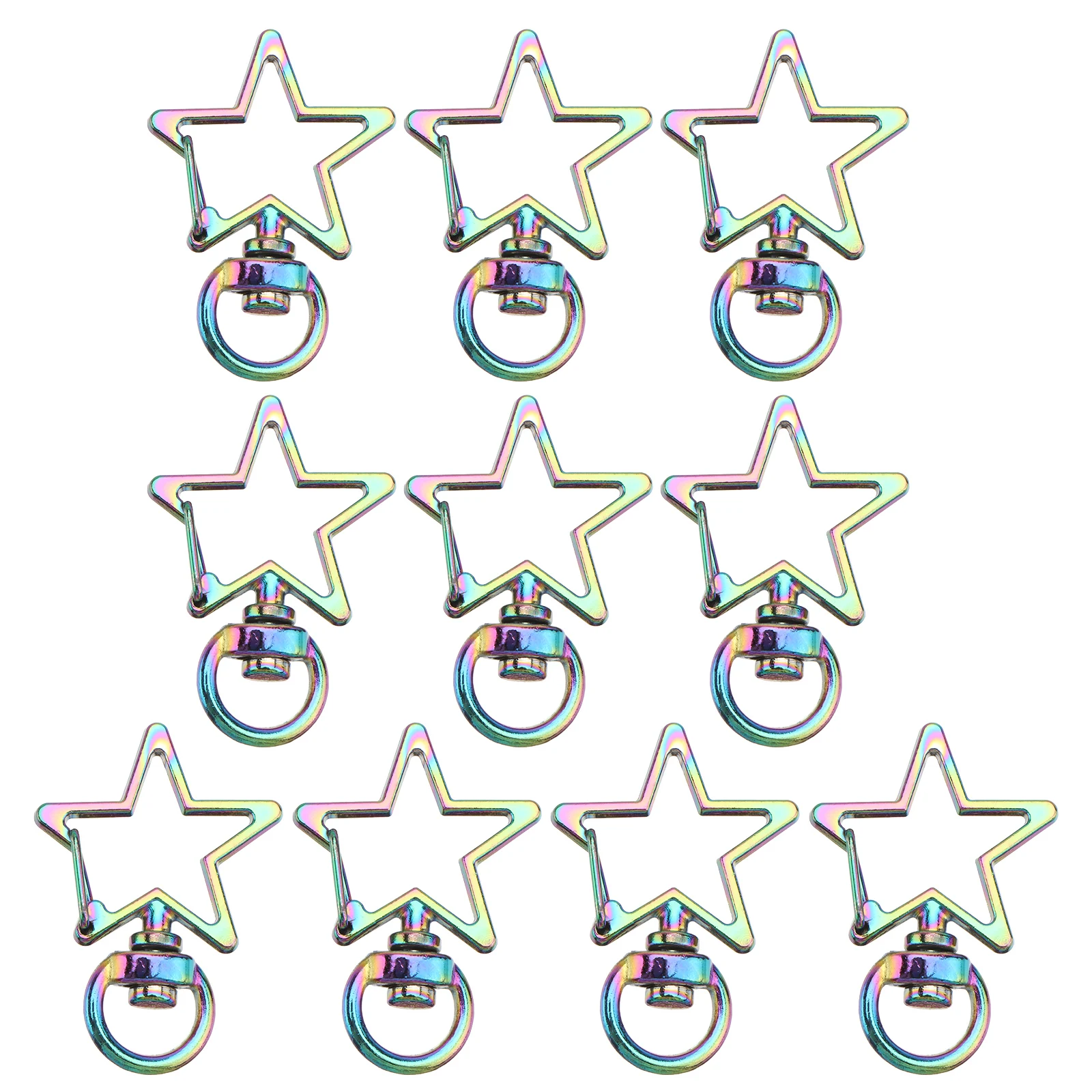 

10 шт., красочный брелок с радужной звездой, кулон «сделай сам», пятиконечный сплав, звездный брелок для ключей, подвесной декор, подвесной держатель для ключей