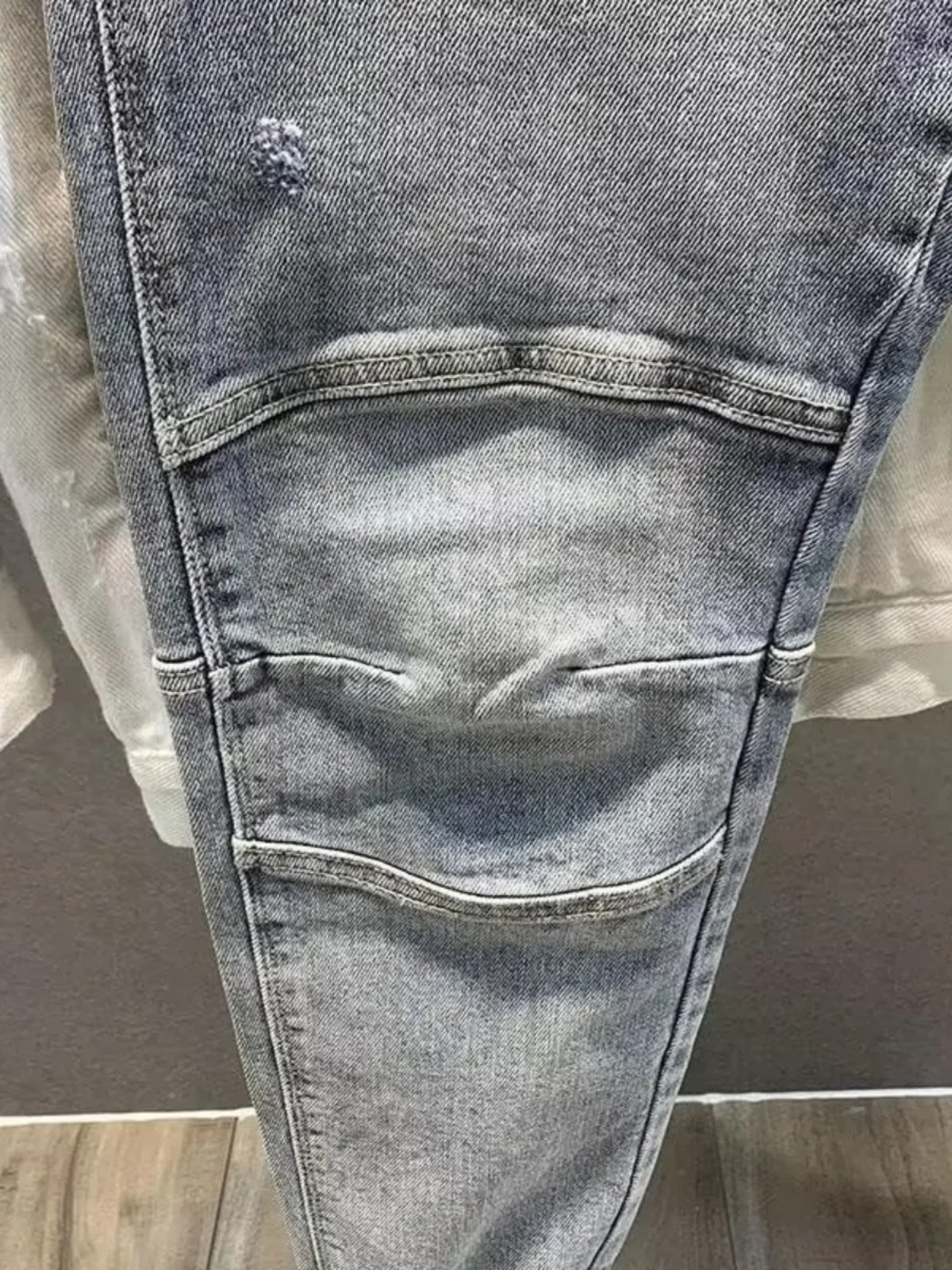 

Light Wa Men's Jeans Spring Autumn Slim Fit Elastic Casual Pants High Elastici Teenager Wear Resistant Wear for Youth
