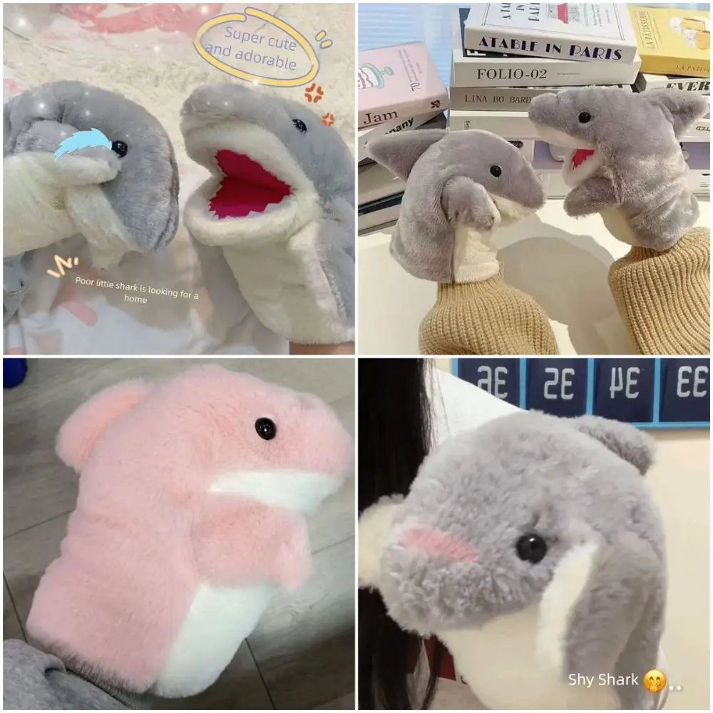 Roze Grijze Pluche Haai Handpop Storytelling Vroeg Onderwijs Hand Vinger Verhaal Marionet Fantasierijk Spelen Cartoon Haai