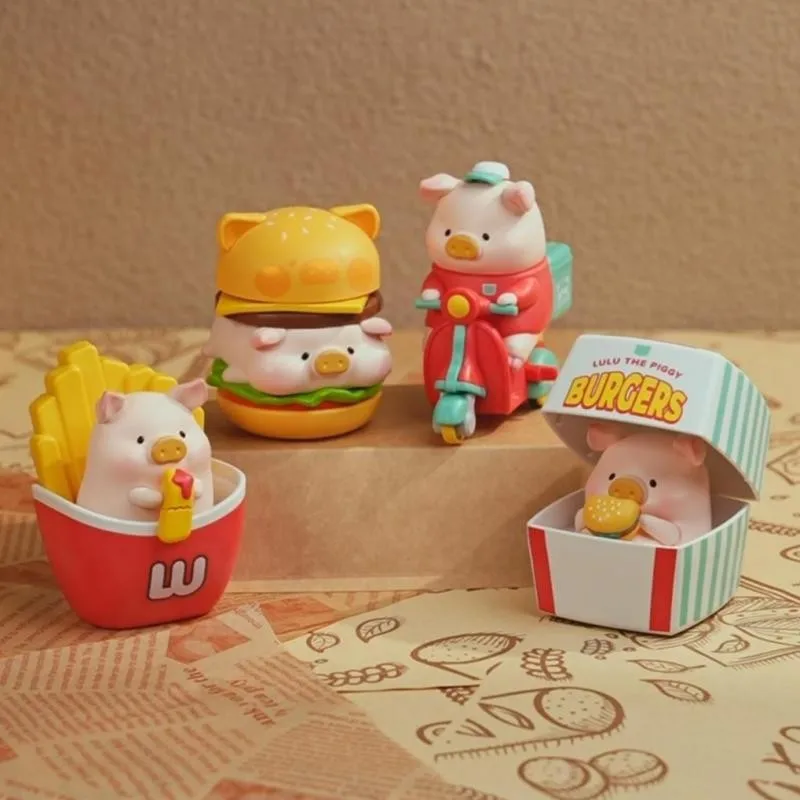 

Lulu The Piggy Burgers Series Blind Box Lulu Surprise Lulu Burger Mystery Box Doll Interest Wind-up Trend Toy Gift Ornament Doll