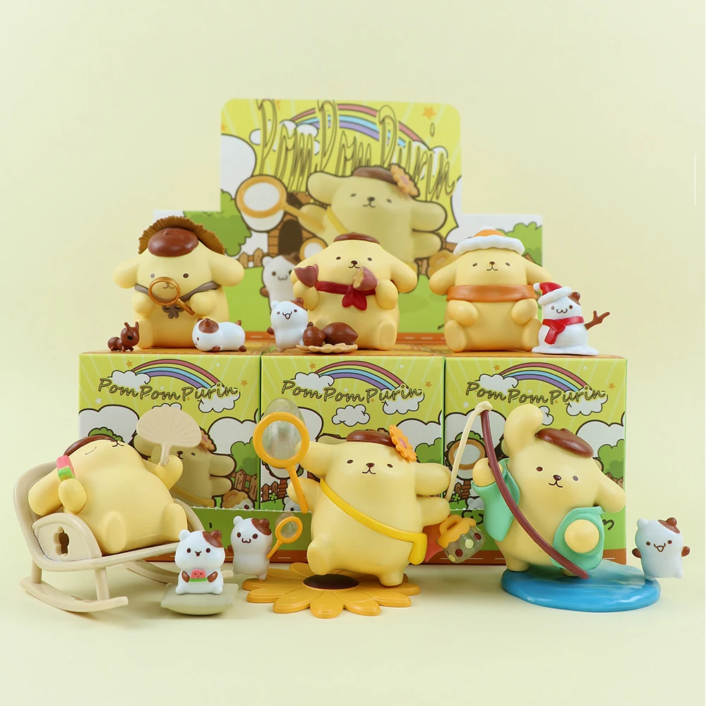 Sanrio Pom Pom Purin The Four Seasons Series Blind Box PomPomPurin Anime Action Figure Surprise Bag Collection Models Toys Gifts