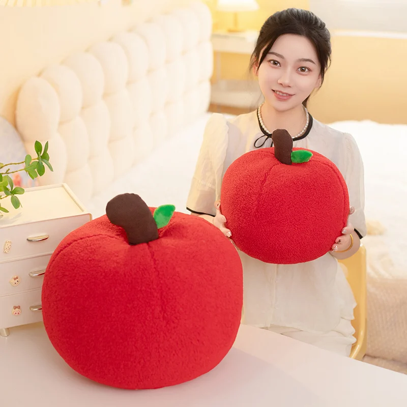 Nueva almohada de felpa de manzana grande, juguete de peluche de manzana de Navidad, muñeco de peluche de manzana roja encantadora, fruta de Navidad, regalos decorativos cómodos