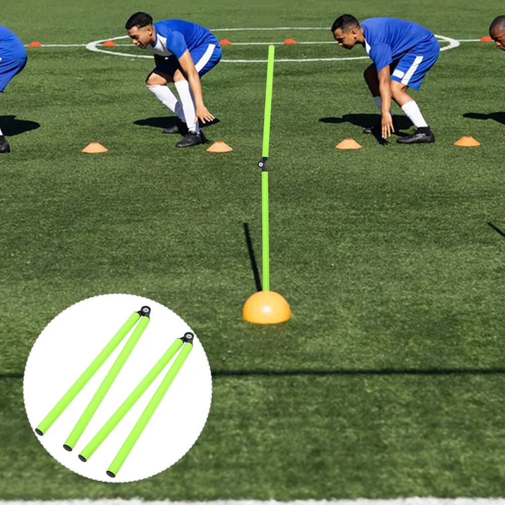 3 個サッカー耐久性のあるサッカー敏捷性トレーニングポールサッカーポールポールバスケットボールロッドポータブル練習ギア