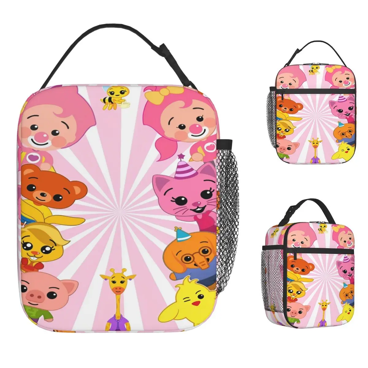 

Plims-Plims Lunch Bag Casual Lunch Box Office Convenient Thermal Tote Handbags For Girls Oxford Print Cooler Bag