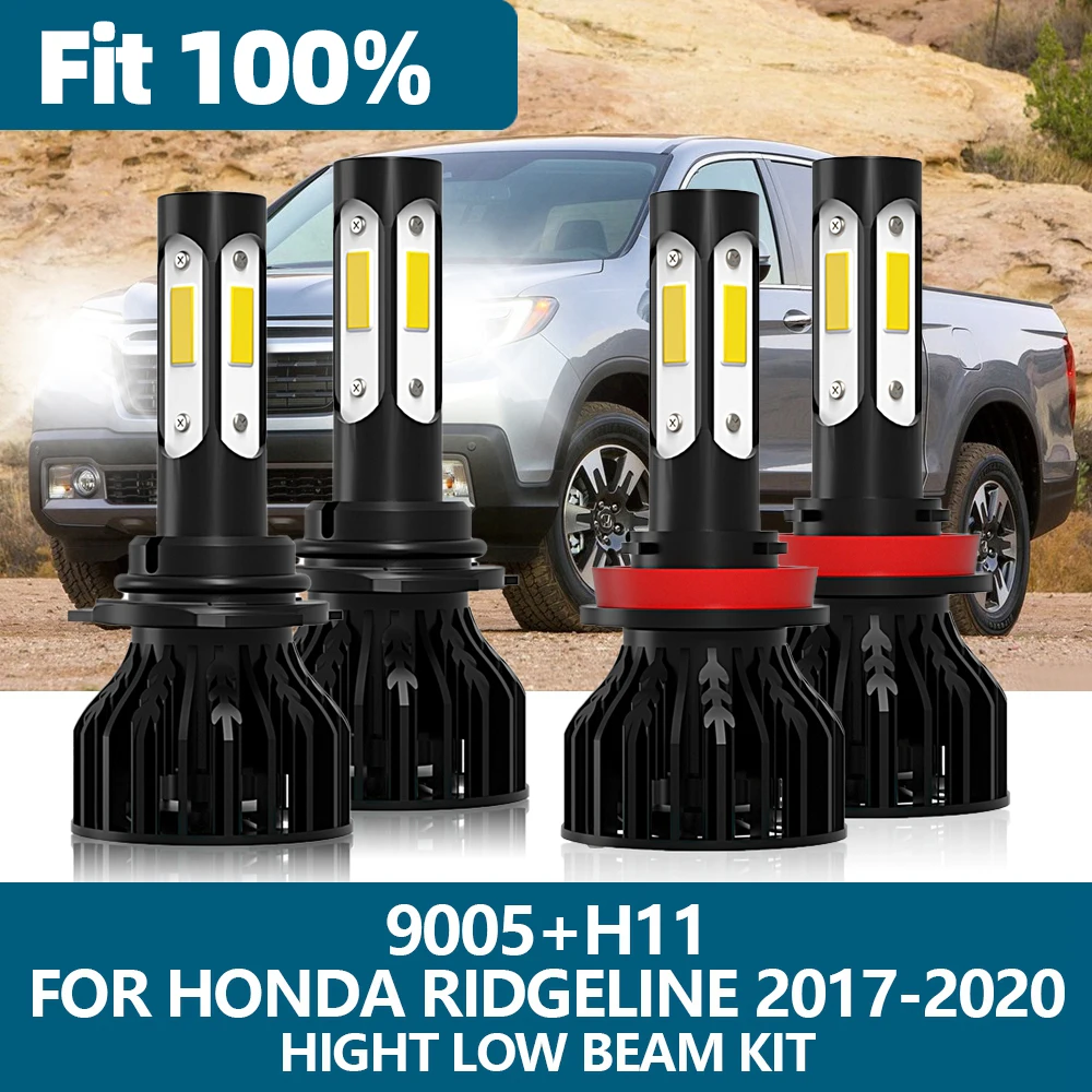 Roadsun H11 LED Car Headlight Bulbs 9005 Headlamp 6000K HB3 Turbo Auto Light 12V Fit For Honda Ridgeline 2017 2018 2019 2020