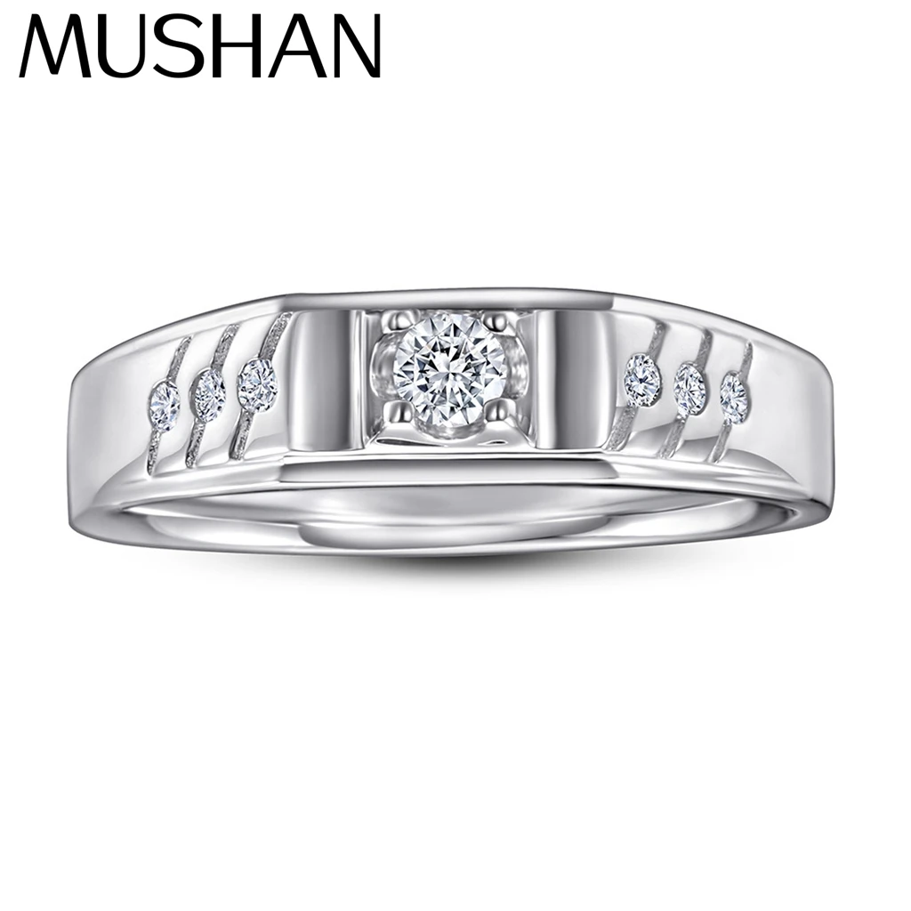 

MuShan Jewelry 925 Sterling Silver Rings Bands Engagement Ring 7A Cubic Zirconia Birthday Romantic Anniversary Women Gift