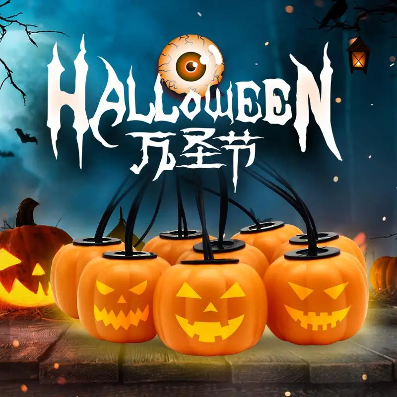 Halloween Pumpkin Lights IP65 Waterproof LED Animated Projector Lamp Type-C Charging Port Night Light 8 Voice Video Party Decora