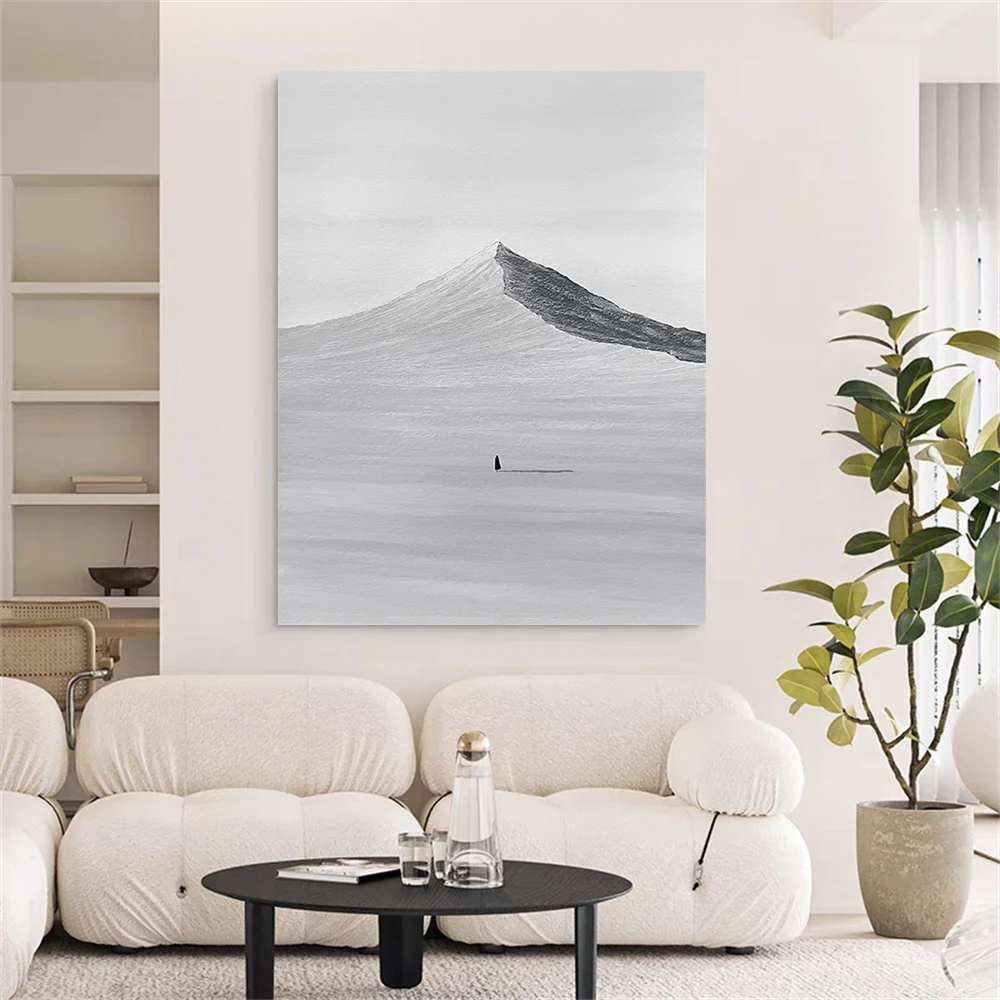 

Canvas Wall Painting Wall Art Hand Painted Oil Painting For Living Room Home Decor Modern Abstract City Building Landscape Mural