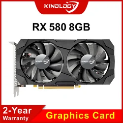 Kinology Video Card RX 580 8G 256Bit 2048SP GDDR5 AMD Graphics Cards Gamer RX580 Radeon 8GB Mining Gaming Card placa de video