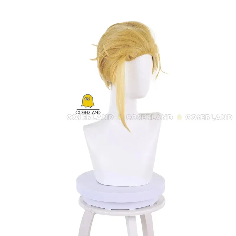 Anime Hell's Paradise Jigokuraku Yamada Asaemon Tenza Parrucca Cosplay Ten-chan Bionda Capelli Corti Fascia Rossa Gioco di Ruolo Protezione Della Parrucca Gratuita