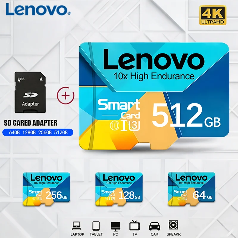 Lenovo High-Speed SD Card - 512GB Mini SD Memory Card 256GB Micro SD Card for Video Games And Camera Surveillance 128GB 64GB Opt