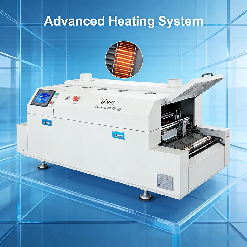T-980 Eight Heating Zone Infrared Hot Air Circulation Heating Conveyor Soldering Furnace Machine LED Channel Reflow Oven