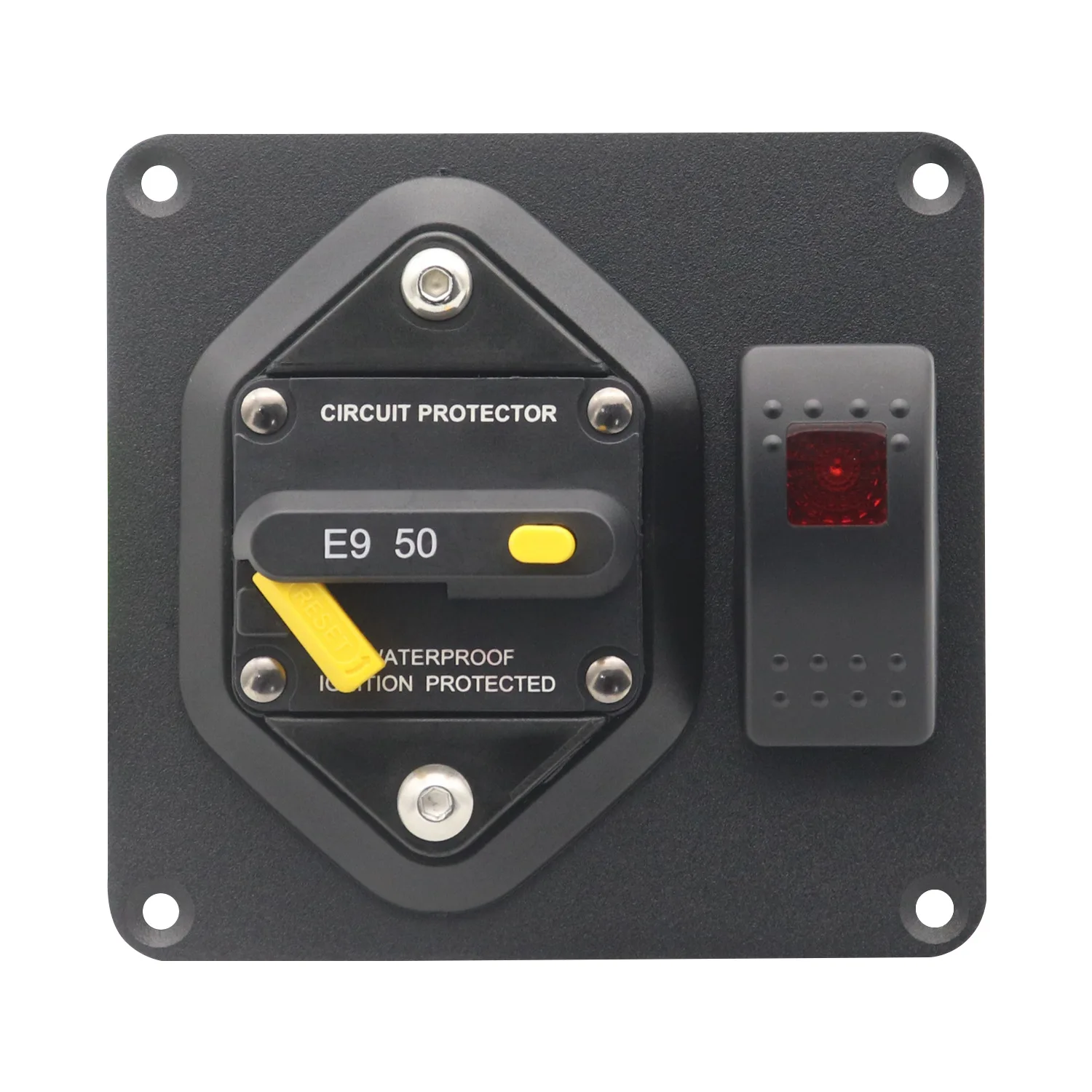 IZTOSS 50A-300A Circuit Breaker Panel IP67 Waterproof Aluminum Panel with Rocker Switch and Overload Protector for Car RV Yacht