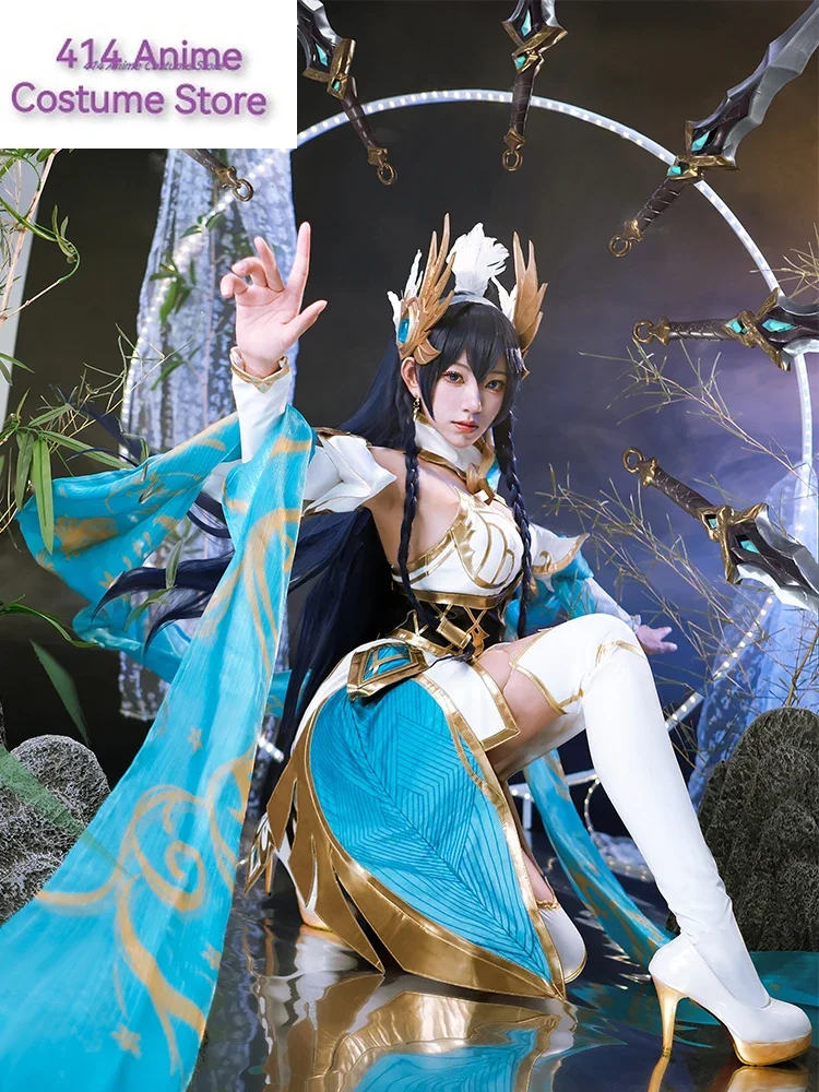 LOL Immortal Journey Irelia Cosplay Costume Game Divine Sword Irelia Halloween Outfit Women Dress with Headwear New Skin