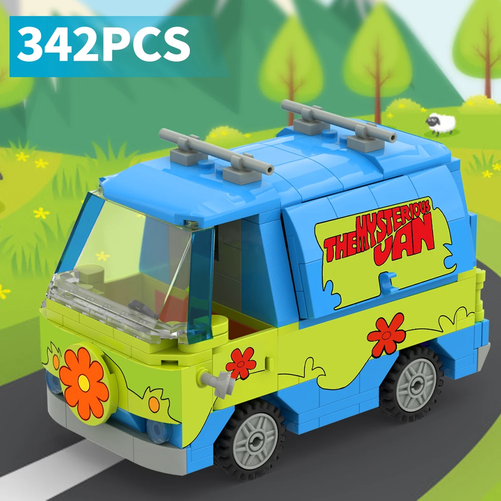 MOC Mysteryed Machine Car Model Kit Building Blocks Movie Scooed Doo Panel Van Cartoon Vehicle Bricks Toys For Kids Gifts