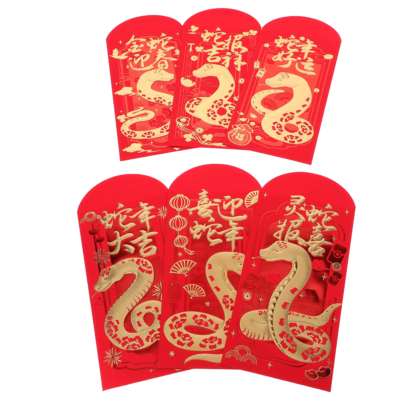 12pcs Red Envelopes Chinese New Year 2025 Year of the Snake Red Packet Chinese Red Envelopes for Money Spring Festival Red Money