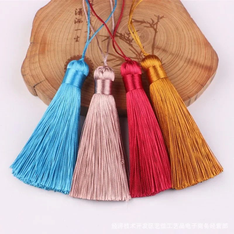 10/5/2Pcs 8cm Silk Tassel Trim Accessories for Jewelry Making Satin Tassel Brush DIY Earrings Pendant Handmade Crafts Findings