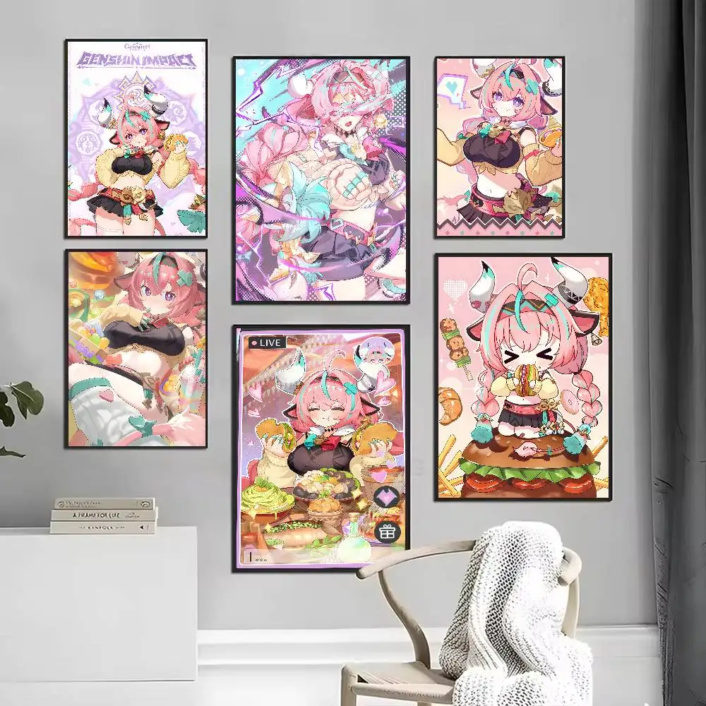 Kawaii Girl Varesa Cool Genshin Impact Game Poster HD sticky wall waterproof home living room bedroom bar aesthetic decoration