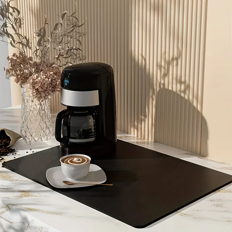 Estera de café de silicona: estera protectora para lavavajillas de 23,6" x 15,7", cubierta protectora para encimera resistente al calor