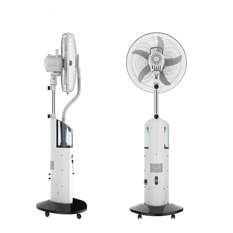 16-Inch 9-Speed LED Night Light AC/DC 12V Spray Rechargeable Plastic Mist Fan for Outdoor Household Use for Hotels