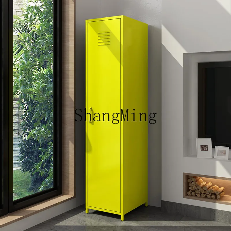 

FG tin wrought iron wardrobe balcony living room corner cabinet narrow height small simple dormitory cabinet