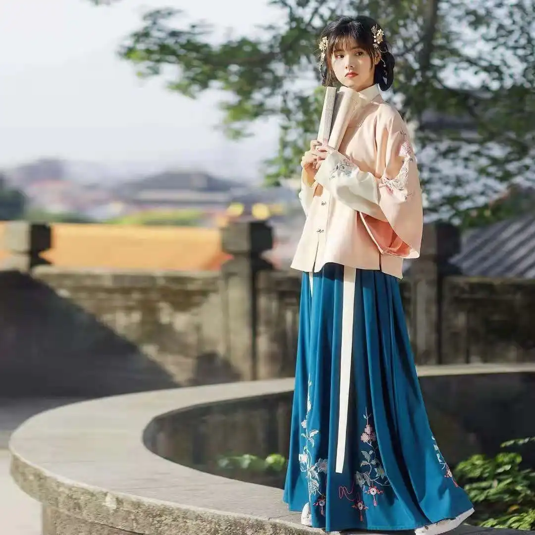 Haftowana Hanfu tradycyjna chińska odzież dla kobiet chińska dynastia Han ubrania taneczne Cosplay starożytny kostium księżniczki