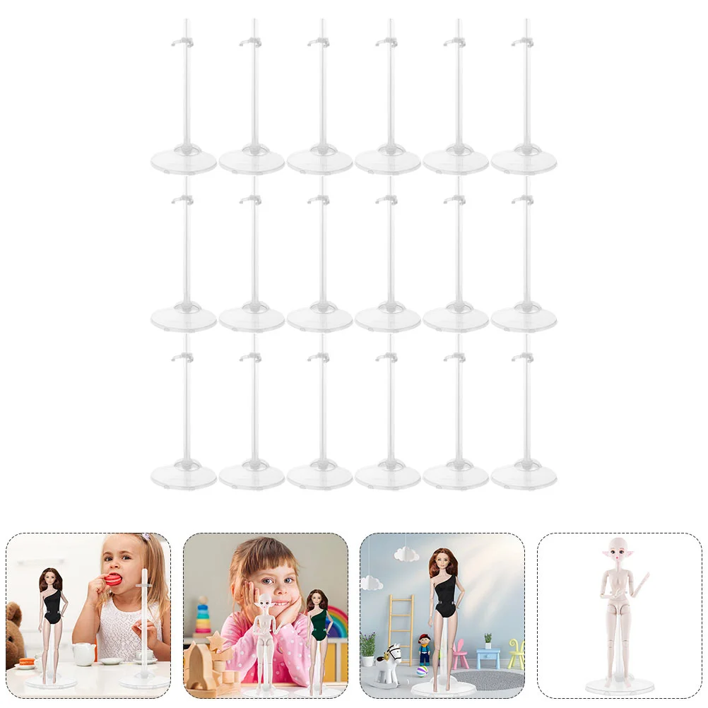 18 Pcs Stands Display Brackets Toy Show Racks Holders Supports Premium Plastic Craft Kids Room Shelf Table Cabinet