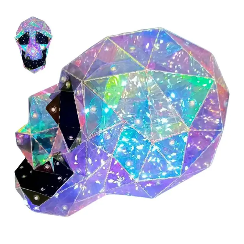 

Skull Night Light Gothic Lamp Prism Night Lights Glowing Skeleton Desk Decor Ambient Lighting Colorful Lights Nightlight