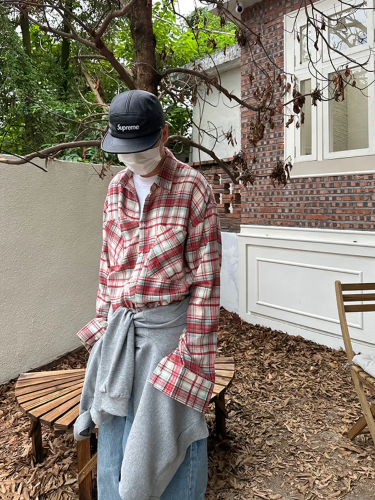 

Ретро-американская клетчатая рубашка с длинным рукавом, красная, мужская, винтажная, новинка 2024 года, модная, в клетку, весенняя, для весенней моды