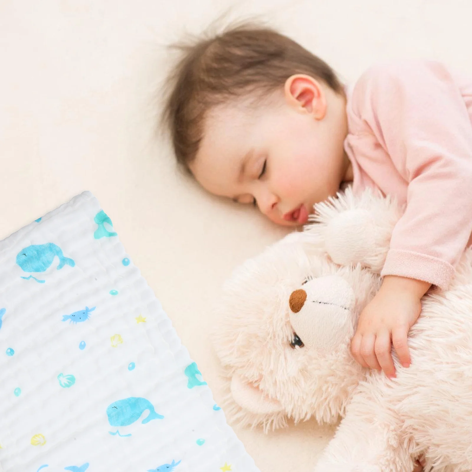 

Soft Cotton Baby Handkerchief Cartoon Style Burp Cloths Breathable Infant Drool Washcloths Infant Burp Cloths