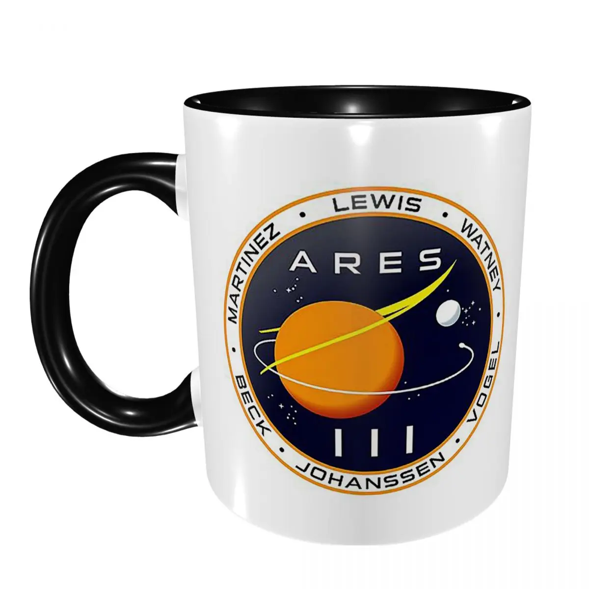 Ares 3 Mission To Mars - The Martian Badg Mug Funny Ceramic Coffee Cups Tea Mugs Milk Cup Drinkware Gifts for Woman Man