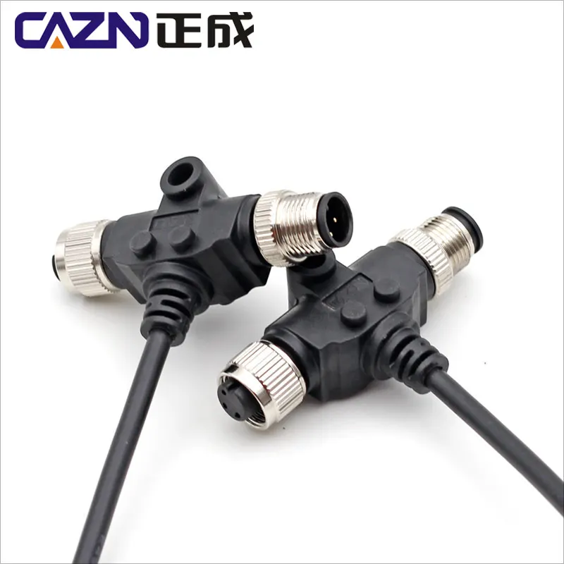 

Hot sales T type M12 Male to Female 5Pins Splitter NMEA2000 Plastic Connectors PVC 1 Meters Cable 2 3 4 5 6 8 Pins connectors