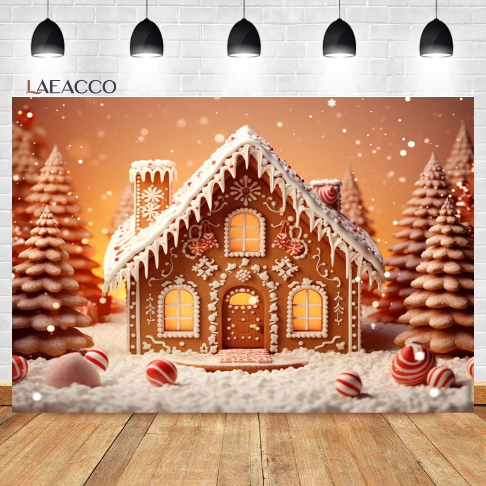 Laeacco Christmas Fireplace Backdrop Interior Vintage Xmas Tree Candle Retro Gift Festival Party Portrait Photography Background