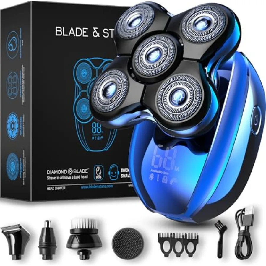 

Head Shaver for Men HS505-BB with Diamond-S-Blade and MIMO Net Technology for Superior Skin Comfort 8500 RPM Durable Motor USB-