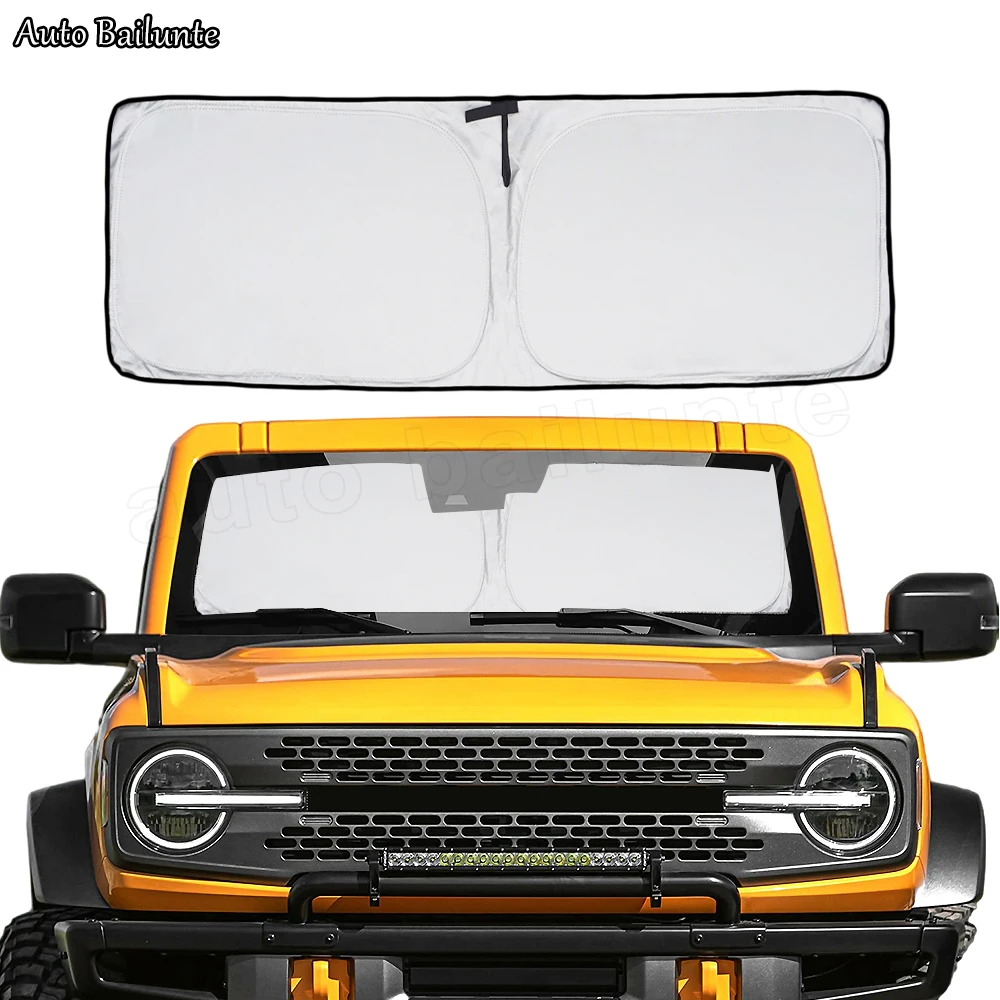 Car Windshield Sunshades Logo Window Visor For Ford Bronco 2020 2021 2022 2023 2-Door 4-Door Auto Accessories