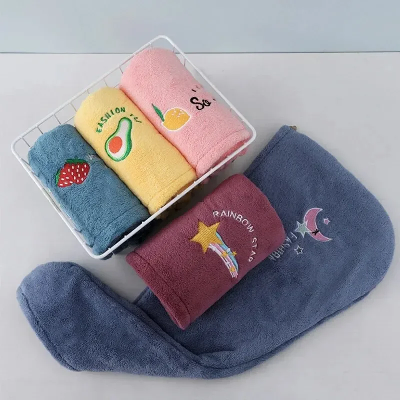 Quickly Dry Hair Towel Super Absorbent Soft Bathroom Women Head Towels Girls Cute Hair Towel Hair Dry Wrap Bonnets