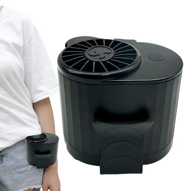 Small Portable Fan Battery Powered Wearable Clip On Fan 4 Speed Adjustable Personal Waist Fan Multifunctional Battery Powered